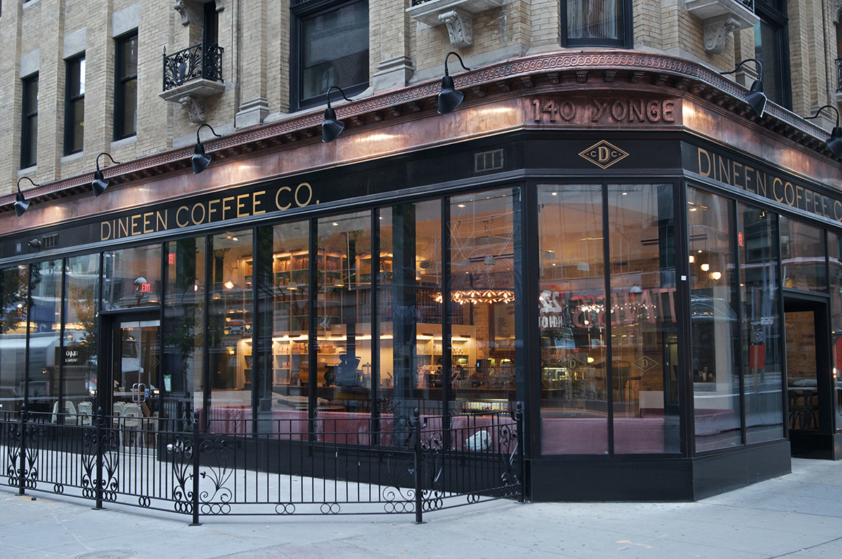 Dineen Coffee Co. storefront at 140 Yonge Street