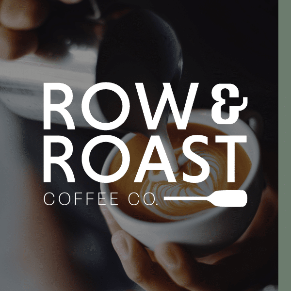 Latte art being poured at Row & Roast Coffee Co.